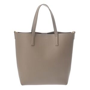 SAINT LAURENT Shopping Toy Tote Bag Gray Leather